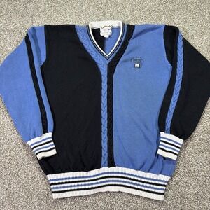 Vintage Cornell University V Neck Sweater Tennis Style 80s Size Medium USA Made